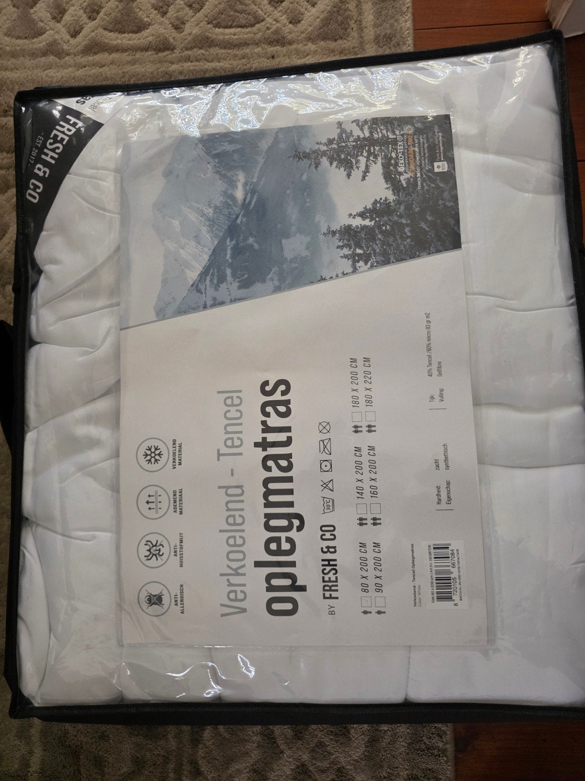 Oplegmatras 80x200 cm verkoelend, Eenpersoons, Nieuw, Ophalen of Verzenden, 80 cm