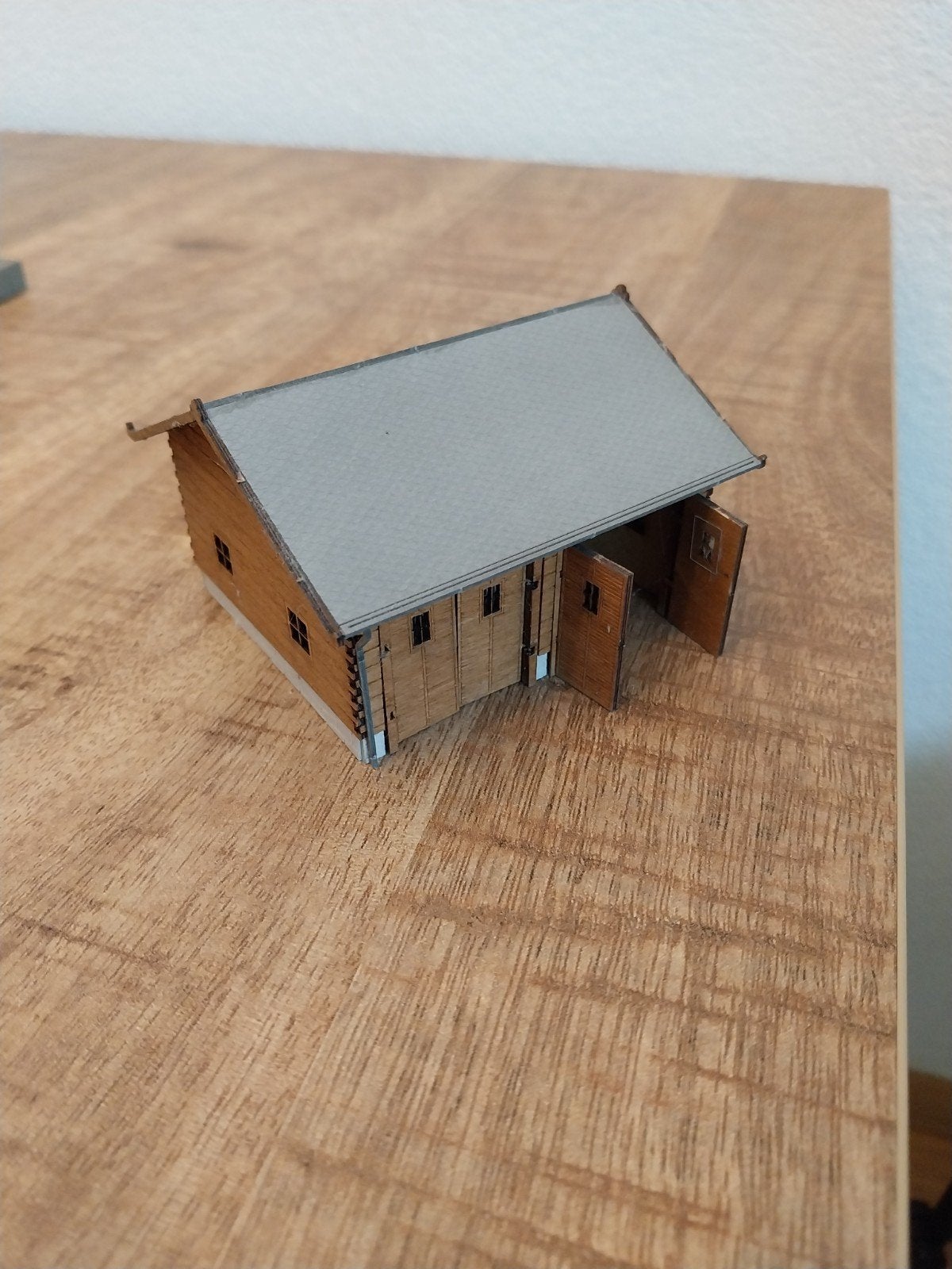 Faller, dubbele garage van lasercut., Overige merken, Gebruikt, Gelijkstroom of Wisselstroom, Brug, Tunnel of Gebouw