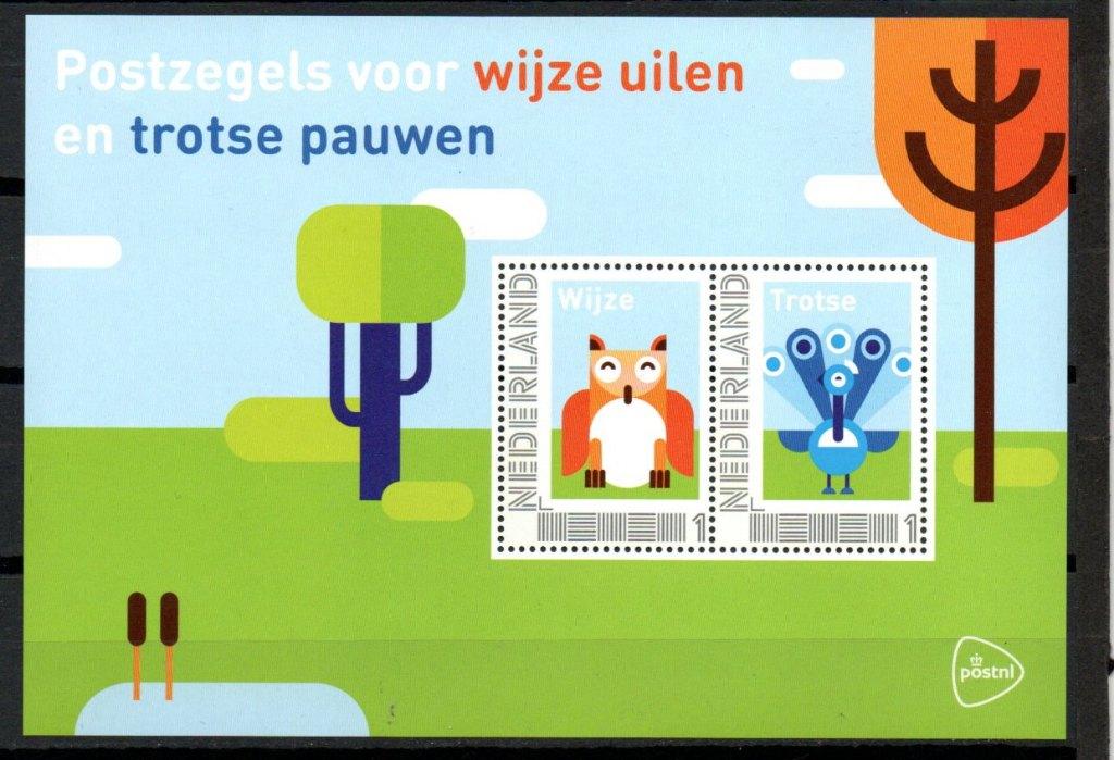 vel persoonlijke zegels postfris wijze uilen + trotse pauwen, Postzegels en Munten, Postzegels | Nederland, Ophalen of Verzenden