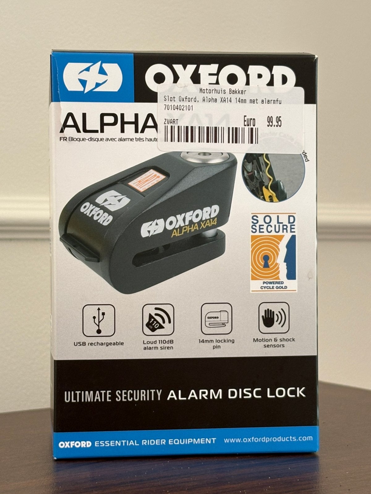Schijfremslot met alarmfunctie - Alpha XA14, Ophalen of Verzenden, Zo goed als nieuw