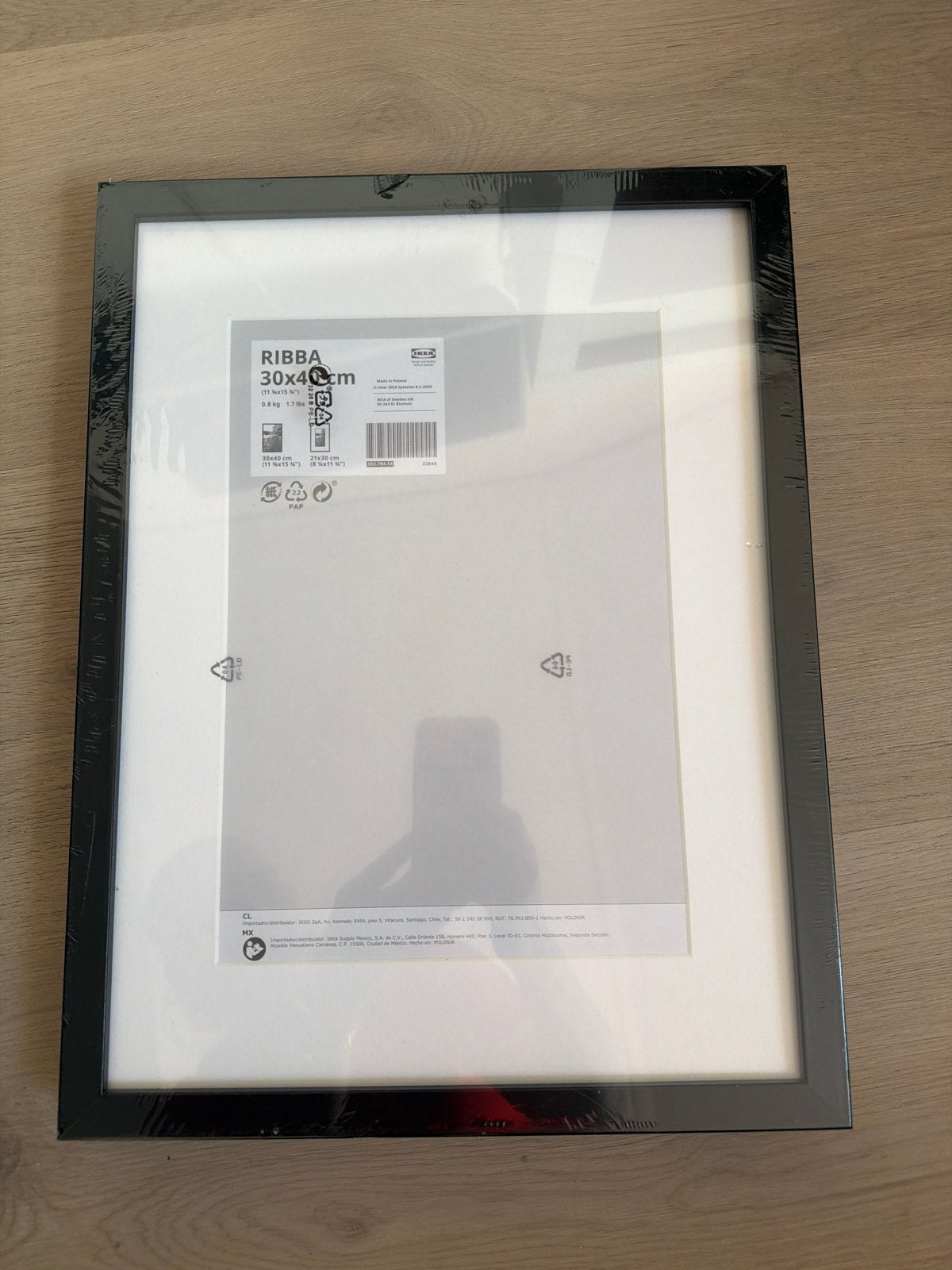 IKEA RIBBA Fotolijst Zwart 30x40 cm Nieuw in Verpakking, Nieuw, Ophalen of Verzenden, Fotolijst, Met glas