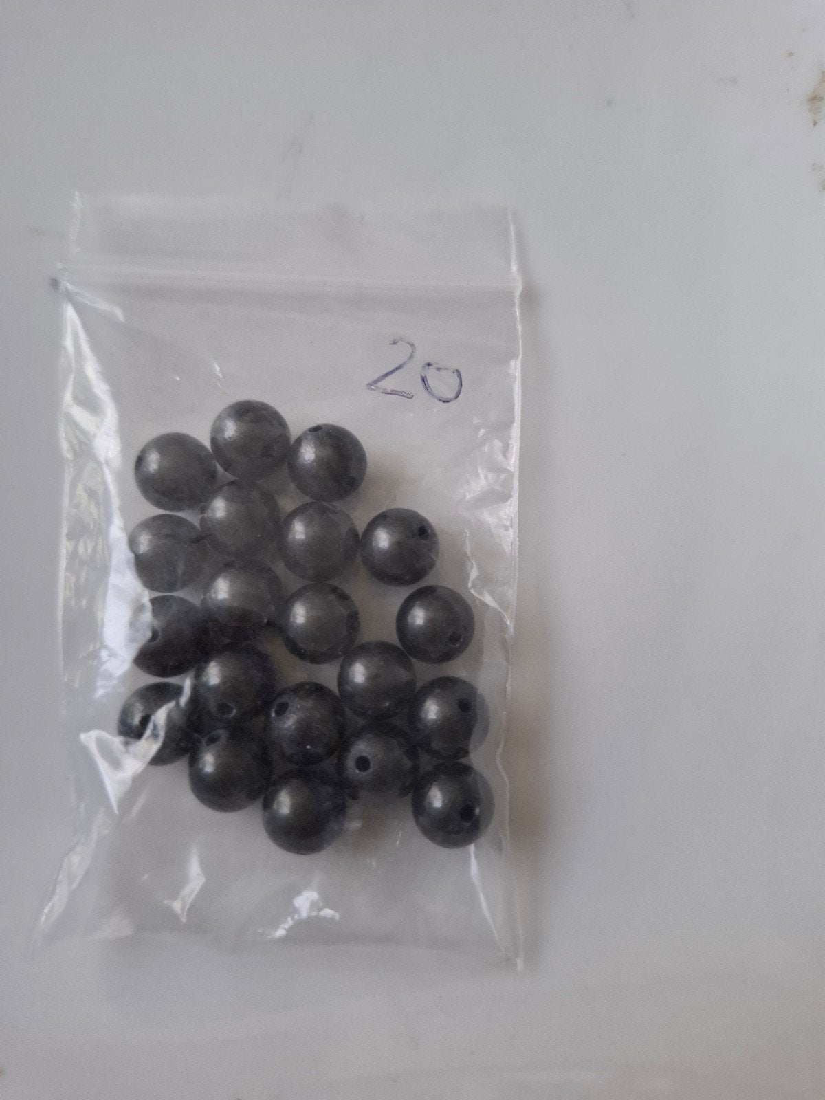20 stuks 8 mm glaskralen grijs donkergrijs zwart kralen, Hobby en Vrije tijd, Kralen en Sieraden maken, Kraal, -, -, Nieuw