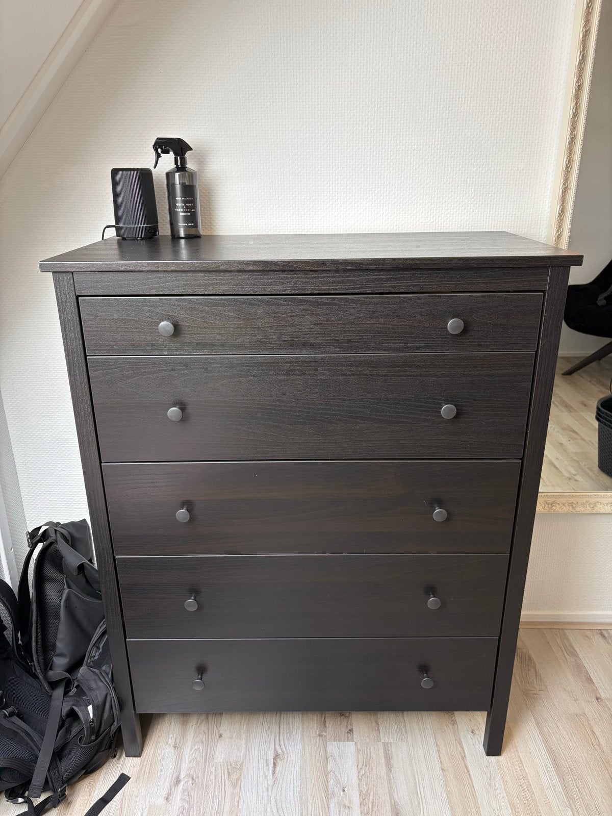 Zwart/donkerbruine IKEA ladekast met 5 laden, Ophalen, Gebruikt, 5 laden of meer, 100 tot 150 cm