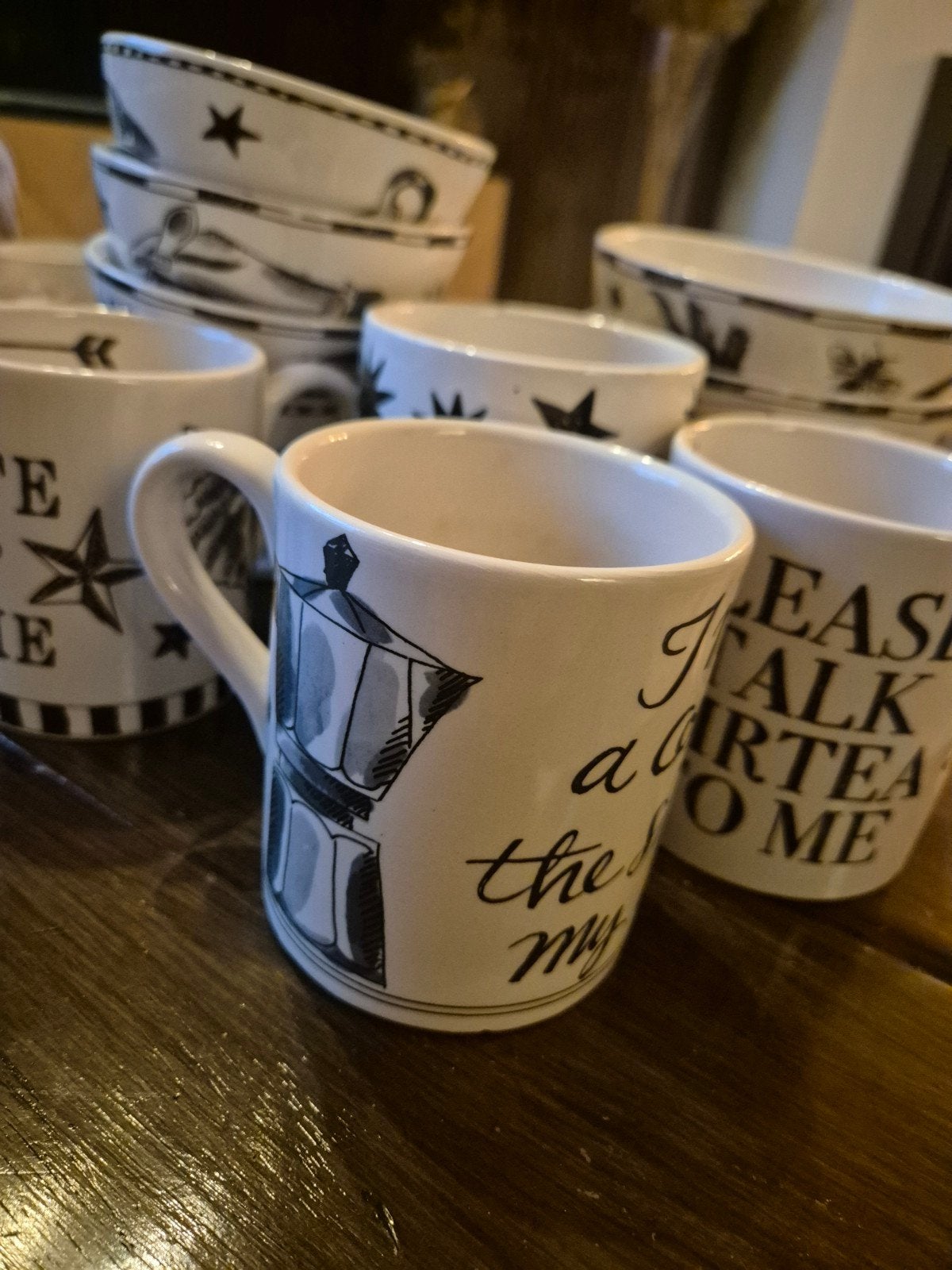 Blond Amsterdam Servies Zwart-Wit (Noir) Set - 10 Delen, Huis en Inrichting, Keuken | Servies, Ophalen, Keramiek, Zo goed als nieuw