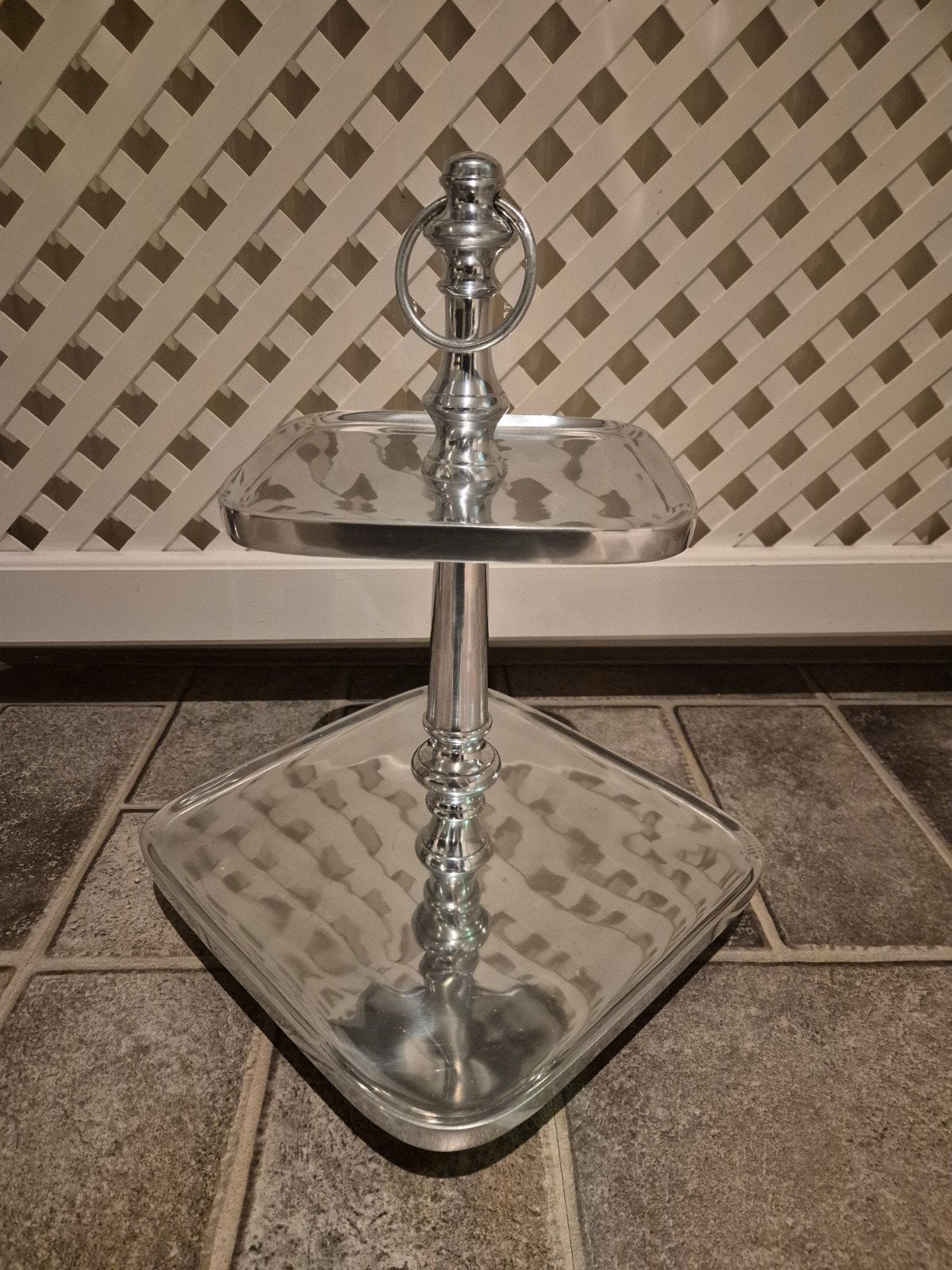 Etagere zilver chrome, Huis en Inrichting, Woonaccessoires | Etagères, Ophalen of Verzenden, Gebruikt