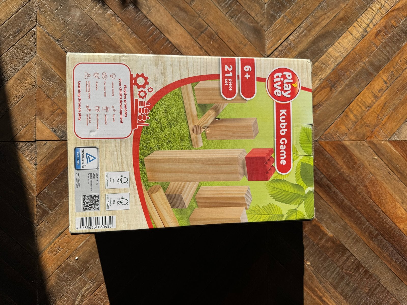 Playtive Kubb Game - Houten buitenspel voor het hele gezin, Drie of vier spelers, Ophalen of Verzenden, Nieuw