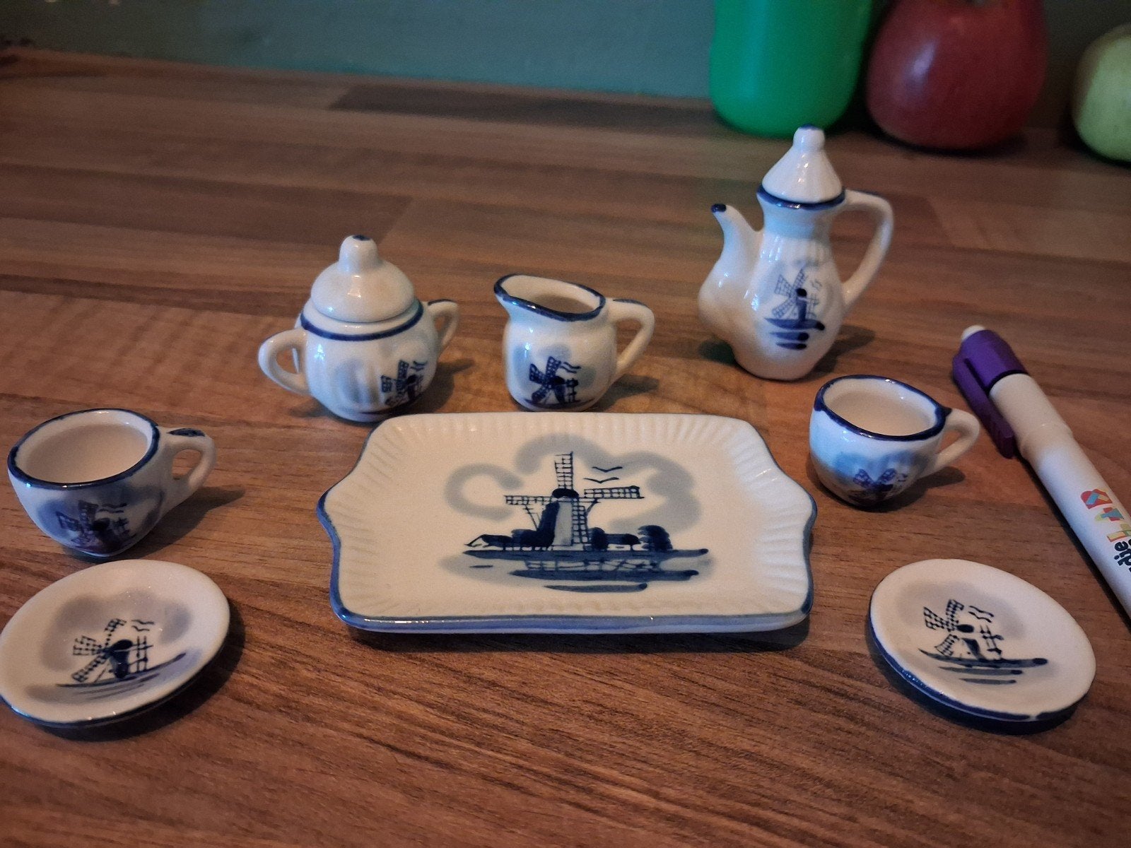 Delfts Blauw Miniatuur Serviesje - Handgeschilderd, Ophalen of Verzenden