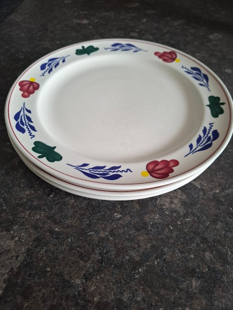 Boerenbont platte borden, Ophalen, Landelijk/Boerenbont, Zo goed als nieuw, Bord(en)