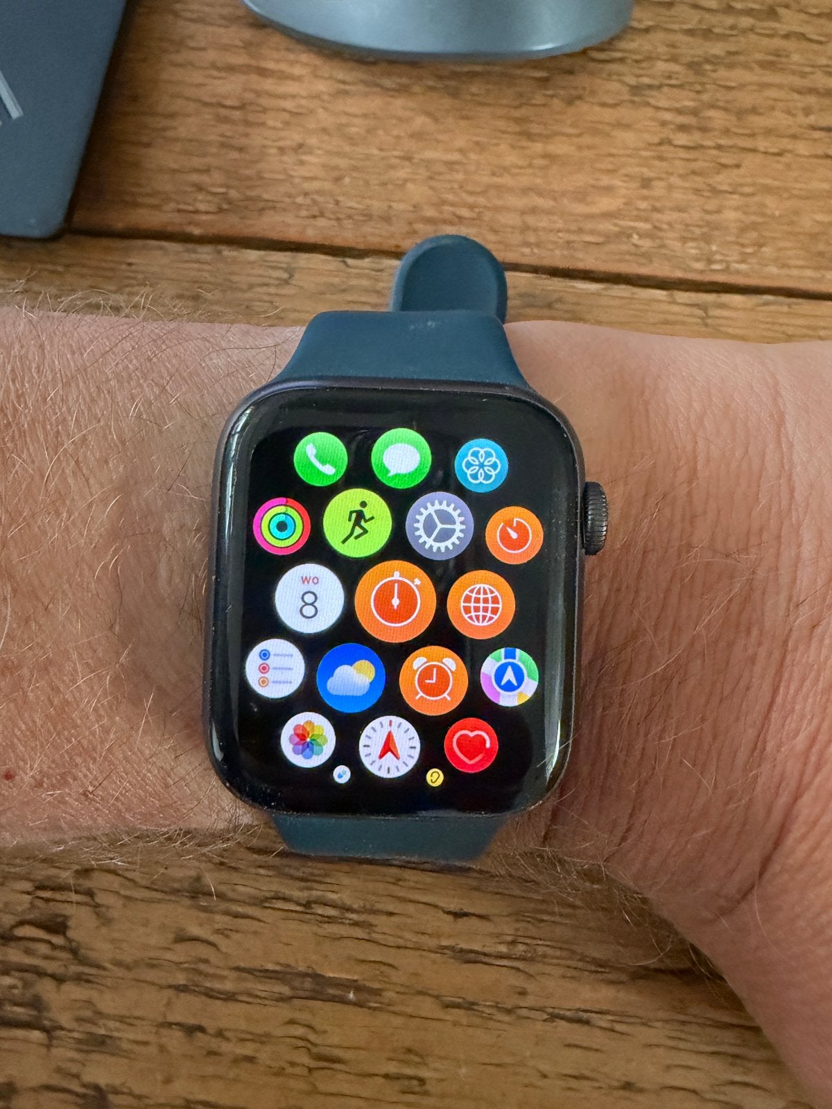 Apple Watch  SE 44 mm up to date als nieuw, Ophalen, Gebruikt, Blauw, IOS