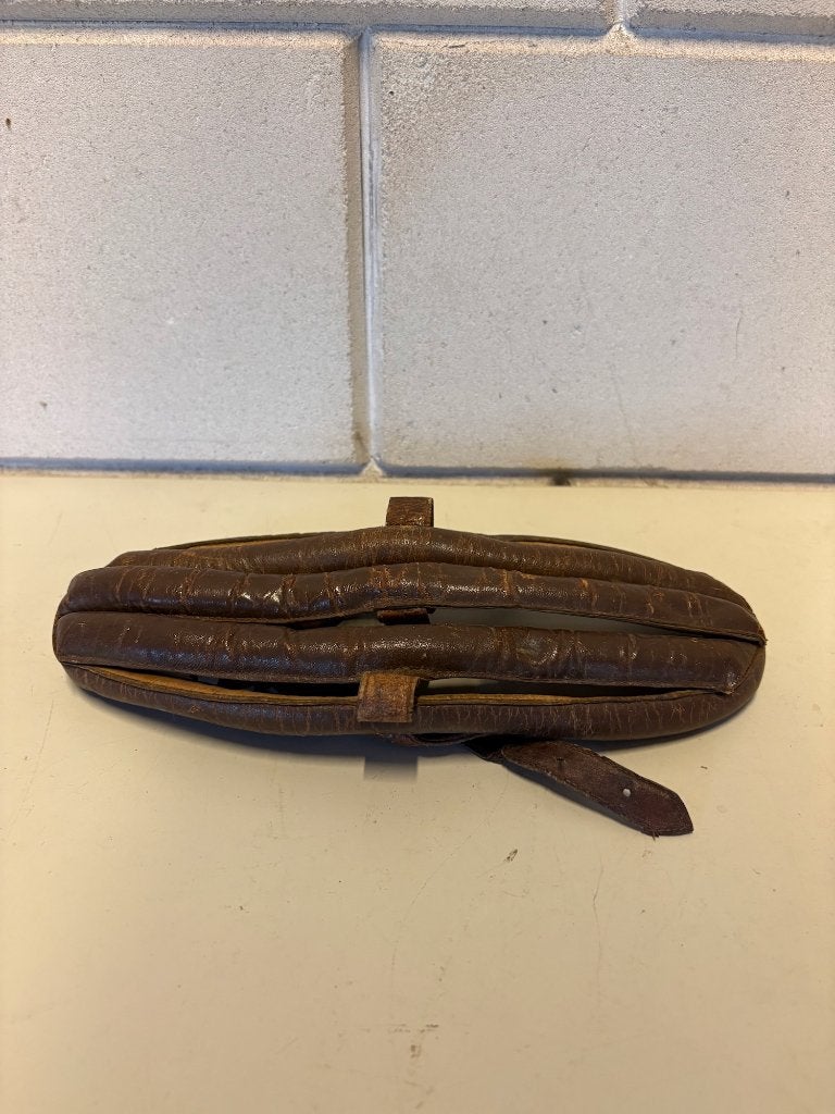 Vintage leren wielren helm, Verzenden, Gebruikt, Helm