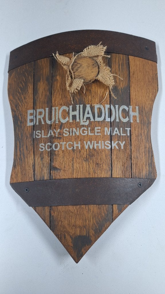Bruichladdich eikenhouten Schildje van gebruikt Whiskyvat, Ophalen of Verzenden, Nieuw, Hout, Overige typen
