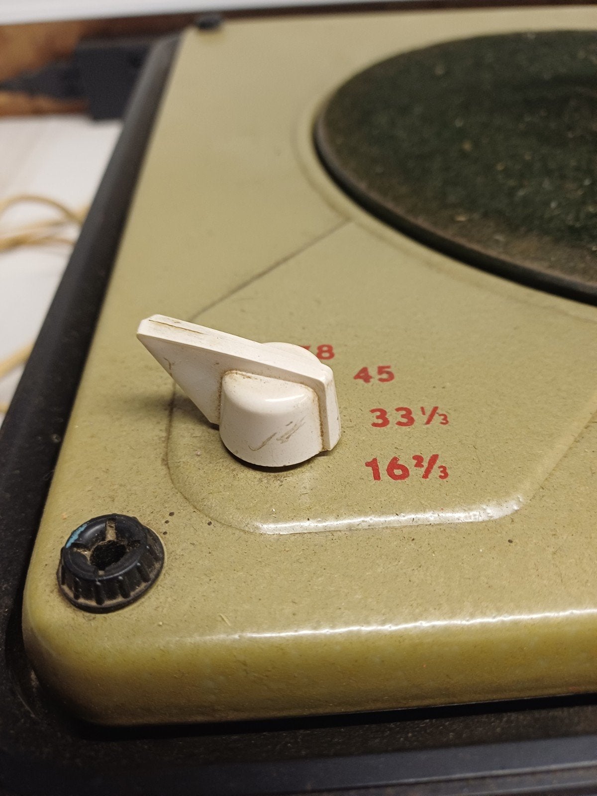 Philips AG 1114 platenwisselaar uit 1957 - Olijfgroen, Ophalen of Verzenden, Gebruikt, Platenspeler, Philips