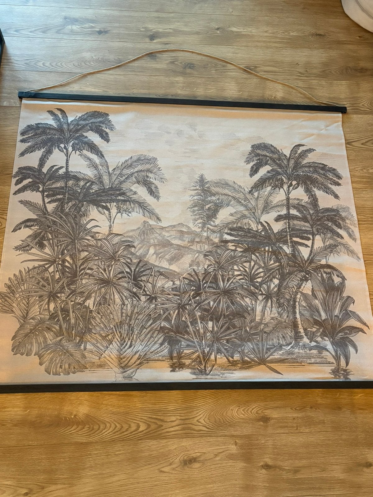 Groot wandkleed schilderij doek jungle bomen bos, Ophalen, Zo goed als nieuw, 125 cm of meer, Schilderij