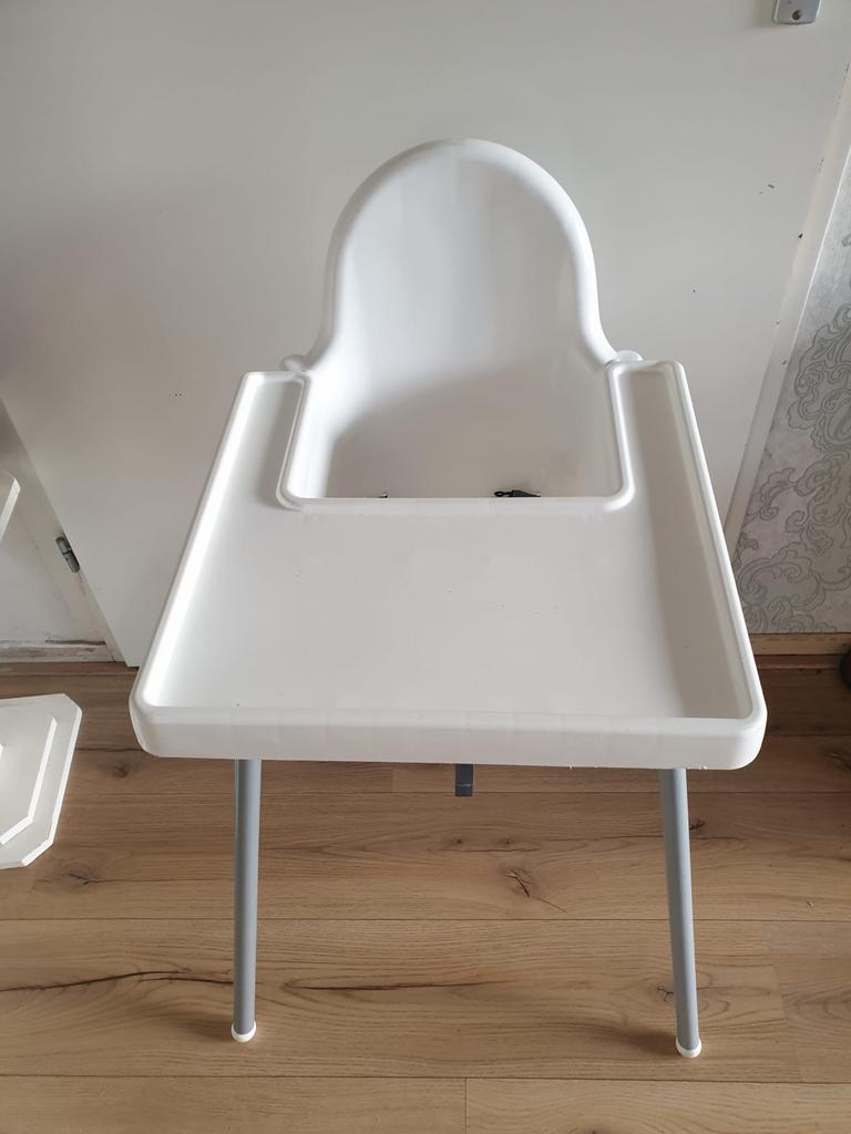 Witte kinderstoel met eetblad, Ophalen, Gebruikt, Overige typen, Afneembaar eetblad