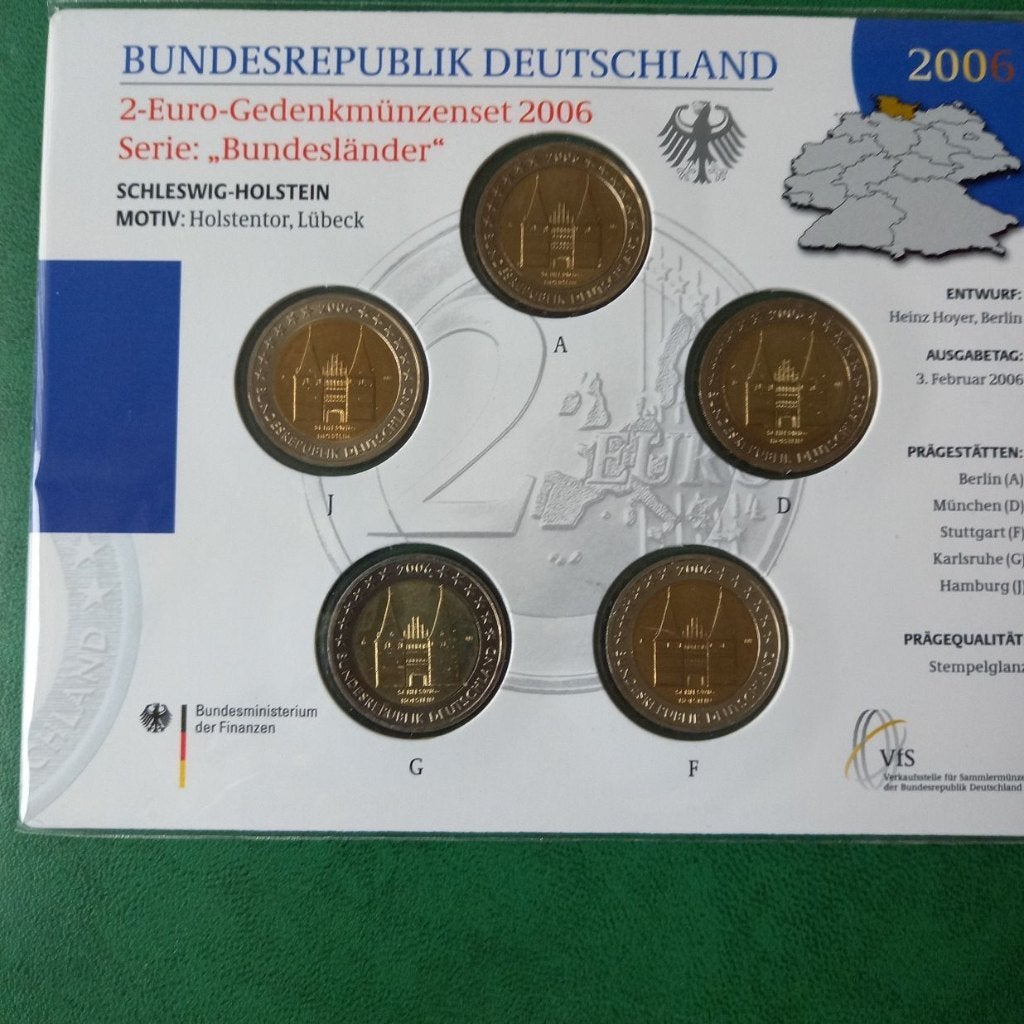 2 euro Duitsland 2006 BU, Postzegels en Munten, Ophalen of Verzenden, Duitsland, 2 euro, Setje