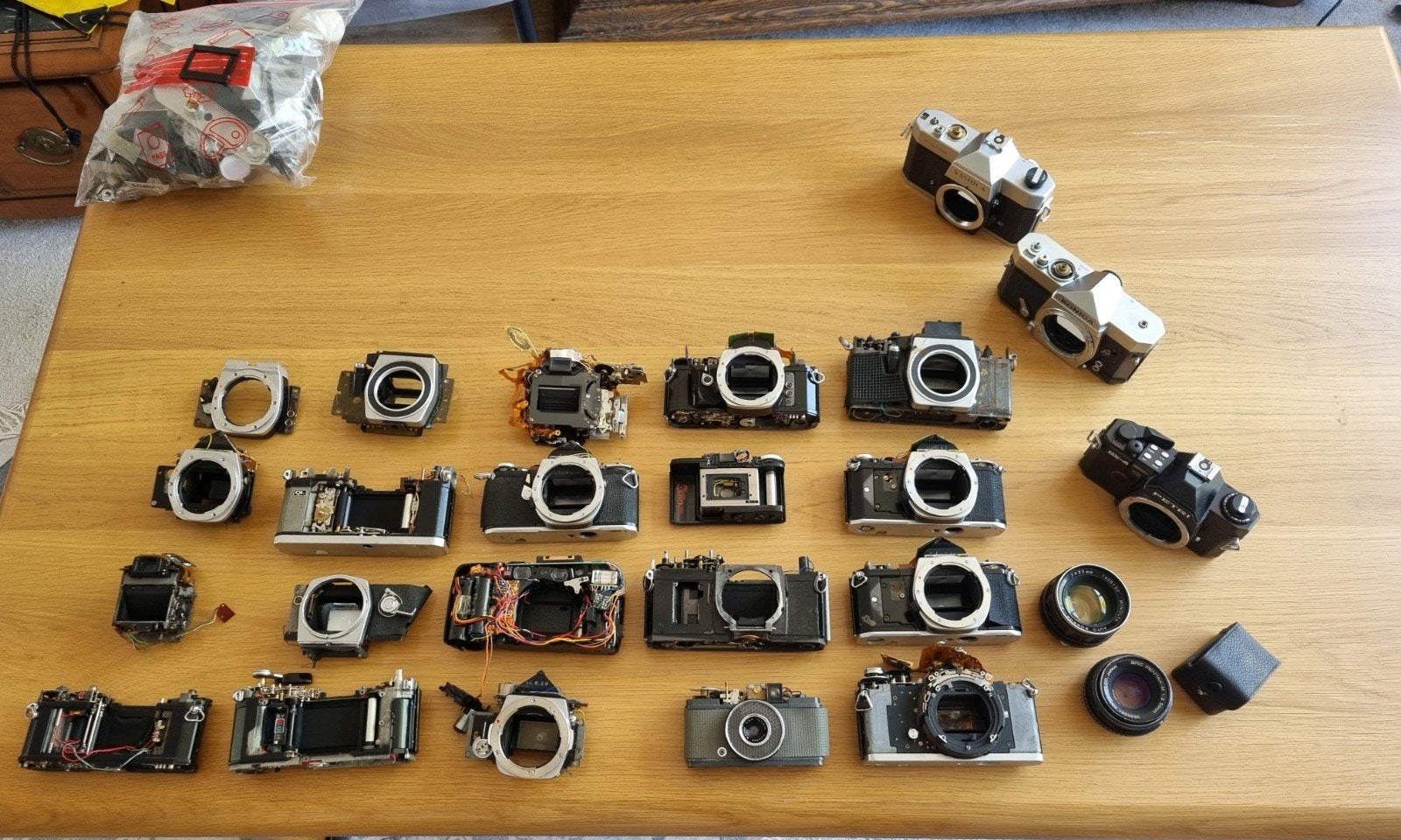 Partij vintage camera onderdelen, Ophalen of Verzenden, Compact, Overige Merken