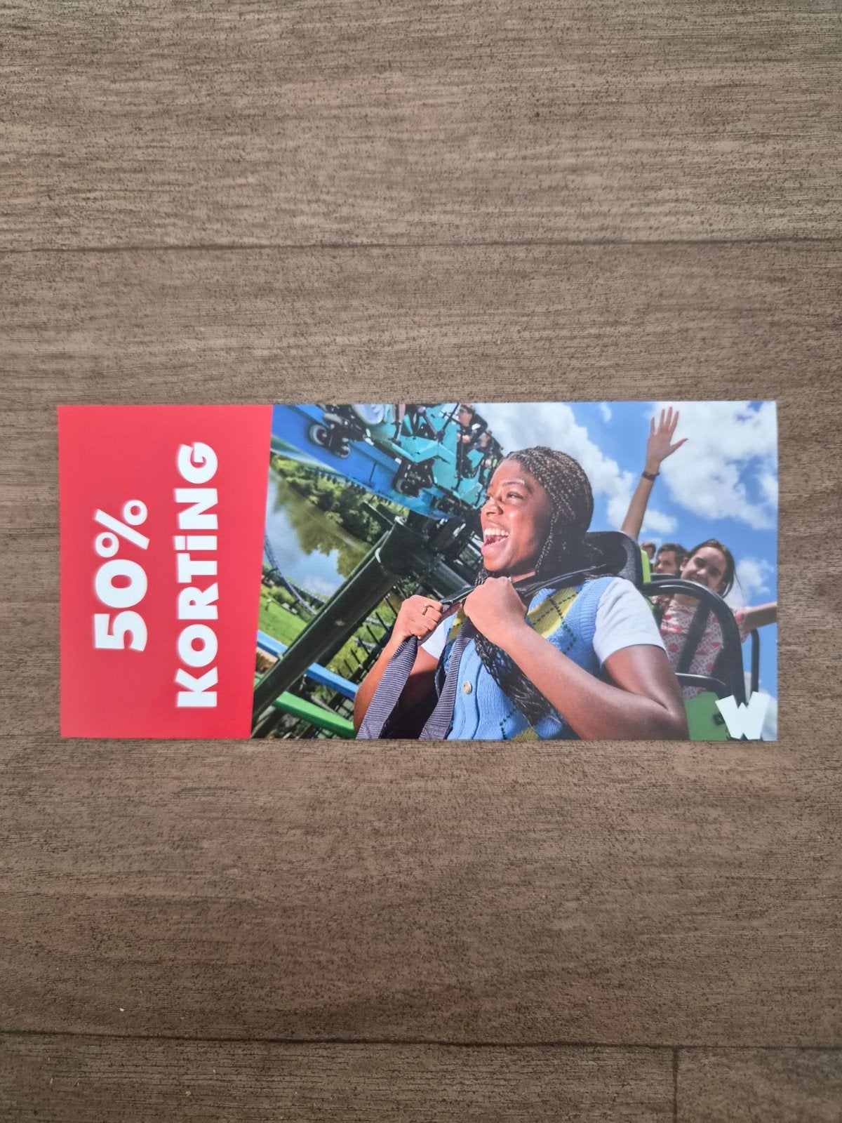 Walibi 50% kortingscode OP=OP, Drie personen of meer, Kortingskaart