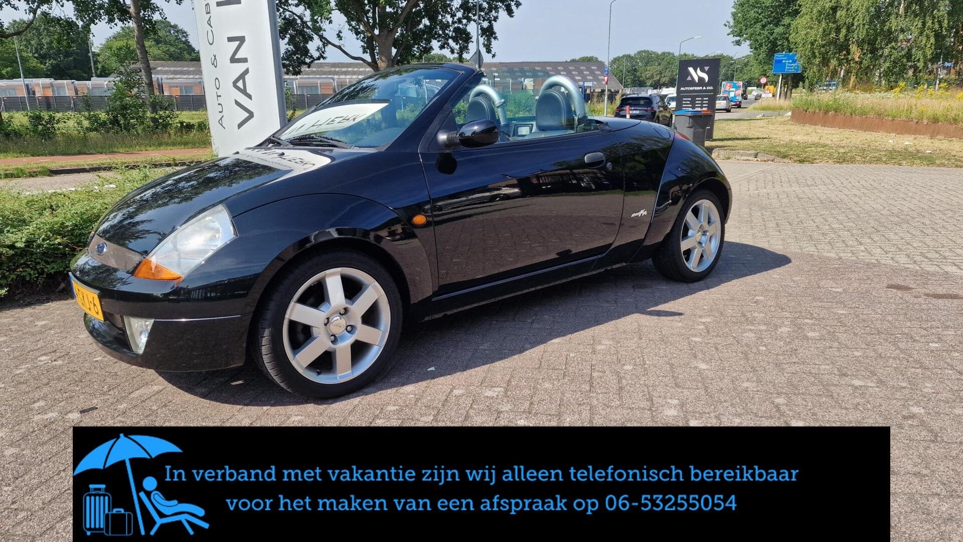 Ford Streetka 1.6/AIRCO/LM VELG. 95260KM TAXATIE rap.aanw., Gebruikt, Zwart, Leder, Bedrijf