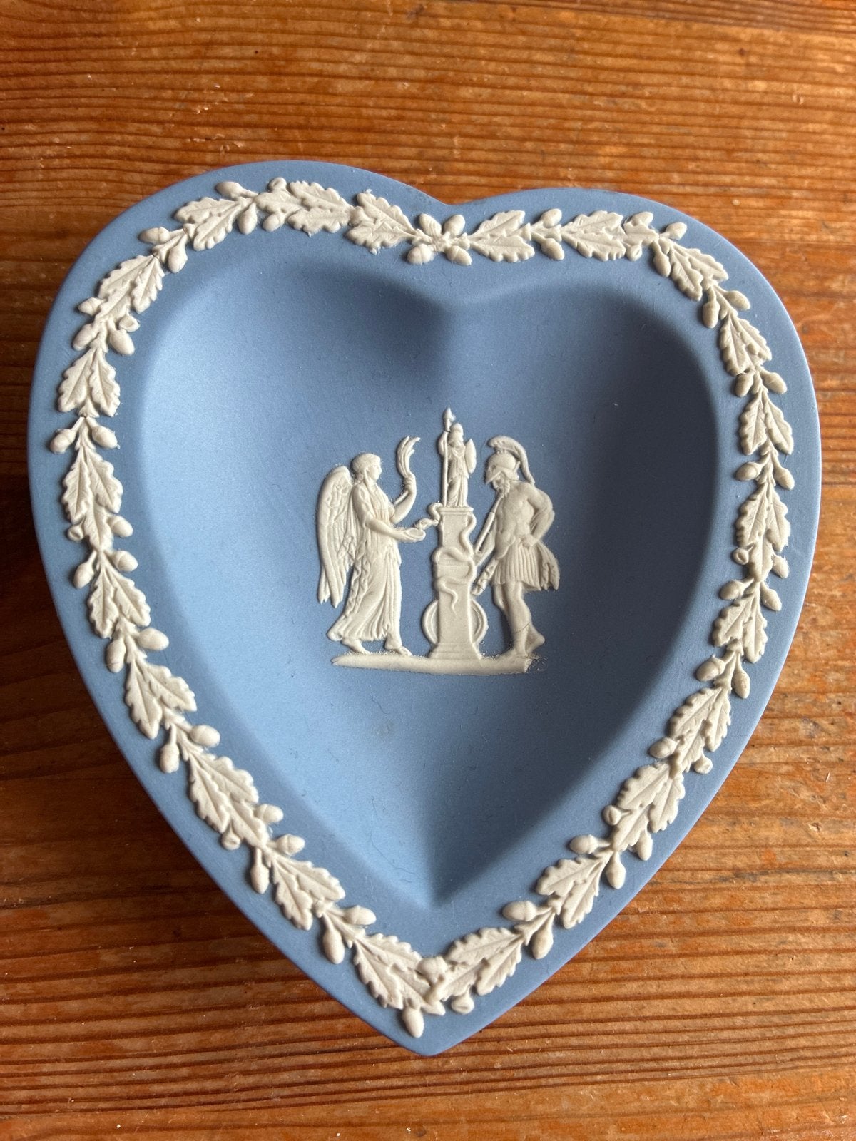 Vintage Wedgwood Hartvormig Schoteltje - Jasperware Blauw, Ophalen of Verzenden