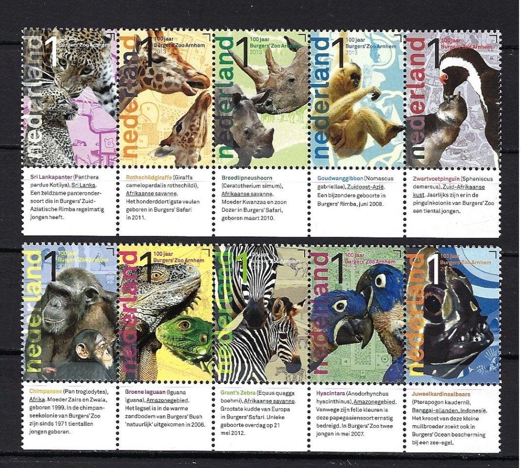 NVPH 3028/3037 (100 jaar Burgers ZOO Arnhem) Postfris, Ophalen of Verzenden, Na 1940, Postfris