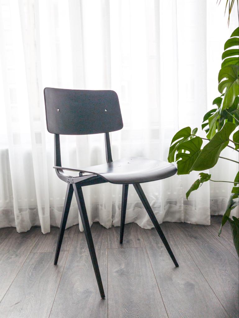 Result stoel, Friso Kramer & Wim Rietveld, Huis en Inrichting, Gebruikt, Industrieel, Mid-century, Vintage, Zwart, Ophalen of Verzenden