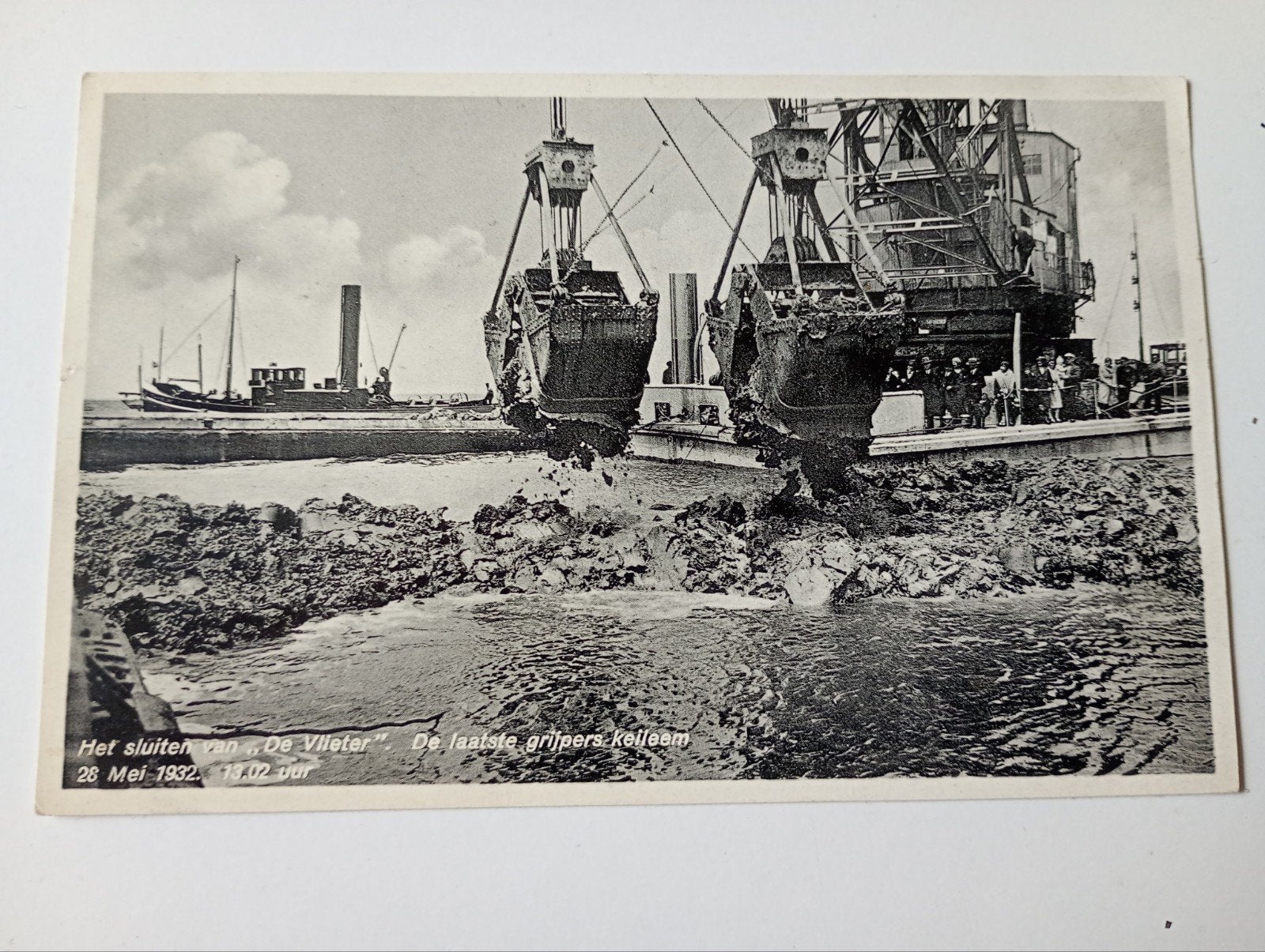 Afsluitdijk Zuiderzeewerken 1932, Verzamelen, Ansichtkaarten | Nederland, Ophalen of Verzenden, 1920 tot 1940, Gelopen