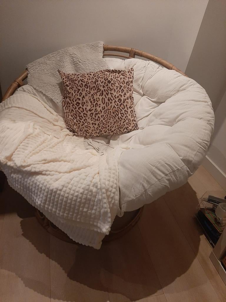 Papasan rieten mand lounge stoel tuinstoel chillstoel, Huis en Inrichting, Ophalen, Eenpersoons, 75 tot 100 cm, Zo goed als nieuw
