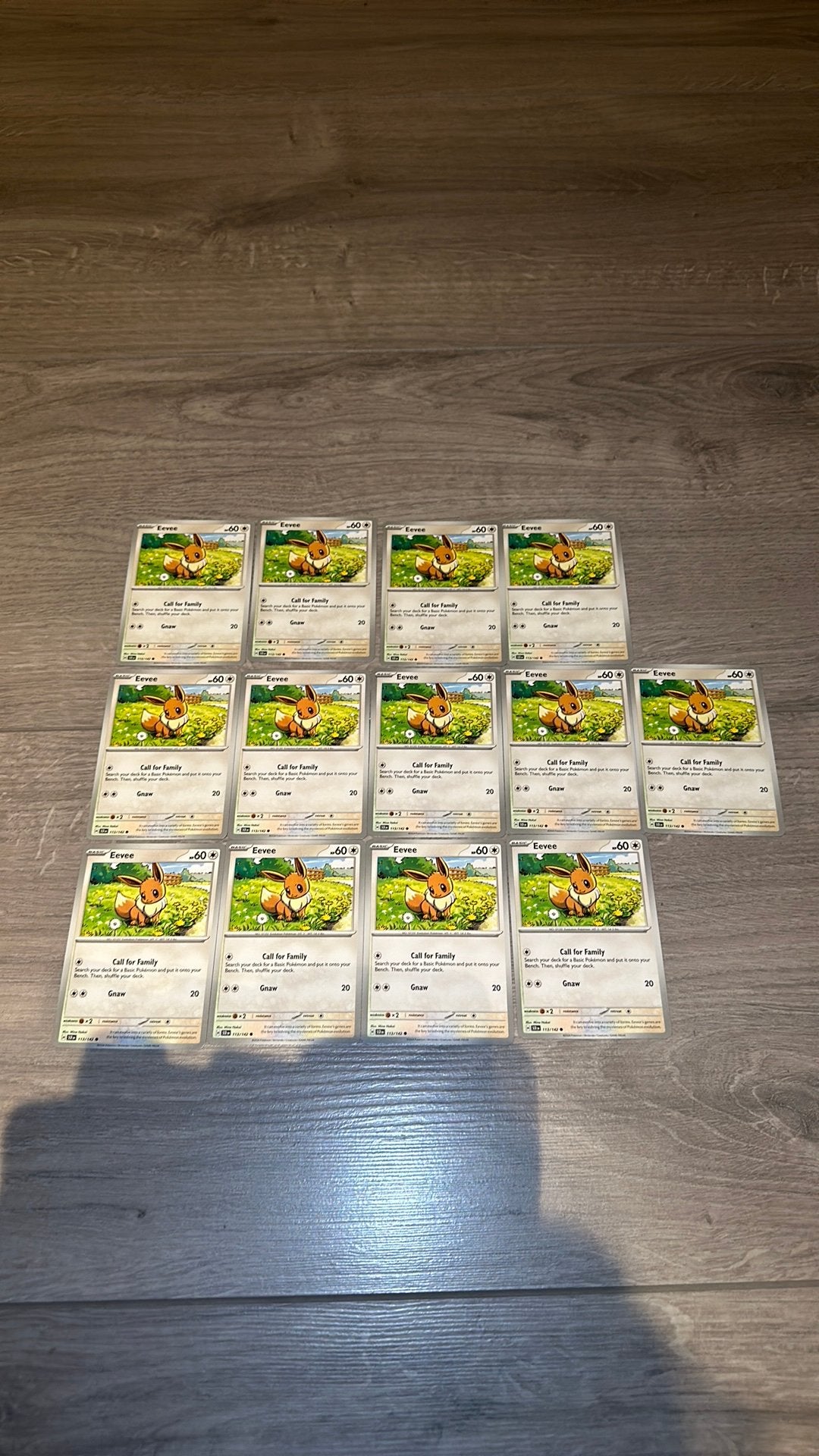 13x Eevee - Pokemon Kaart, Ophalen of Verzenden, Zo goed als nieuw