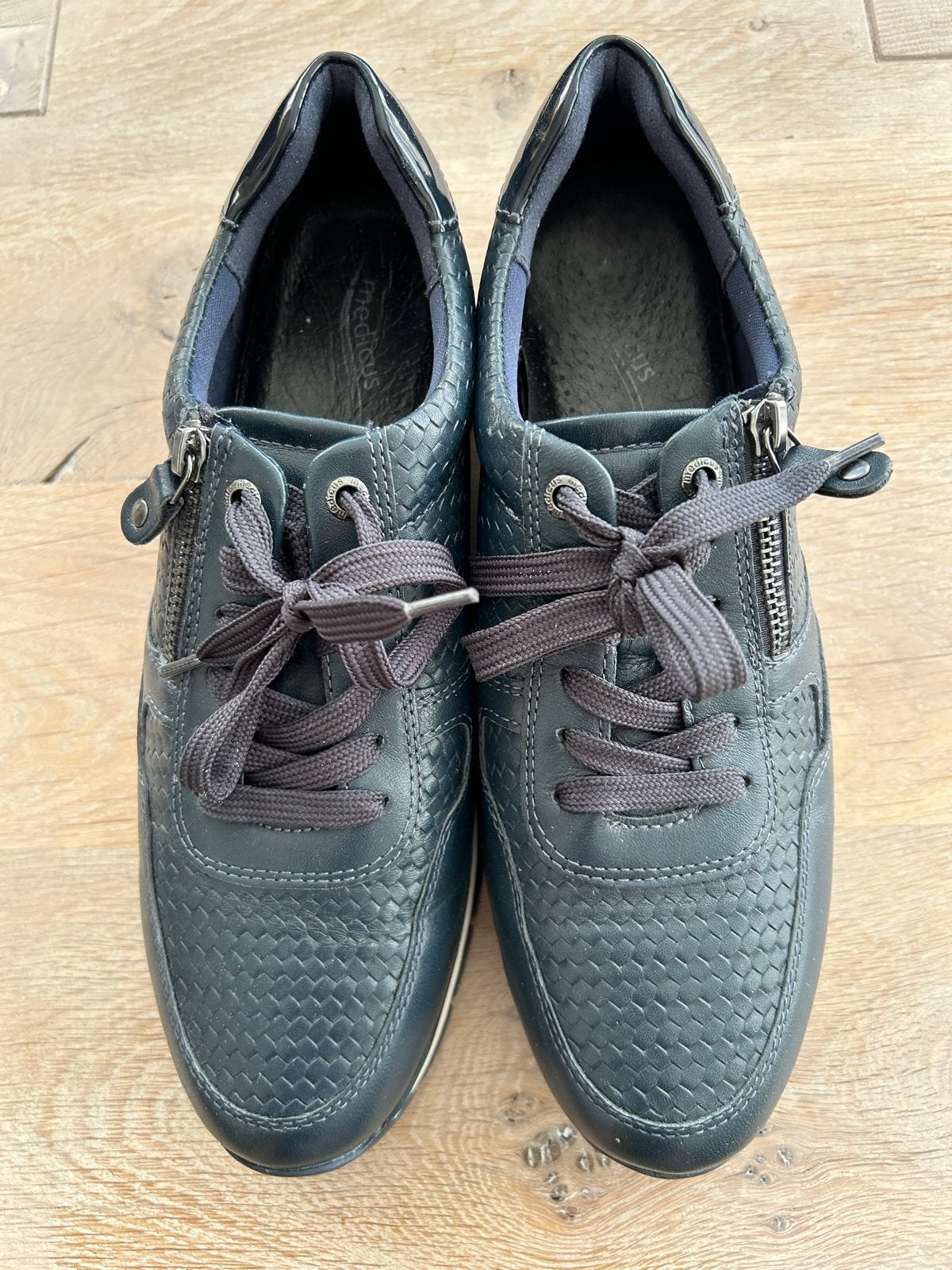 Medicus Evita dames sneakers - Donkerblauw leer, Blauw, Ophalen of Verzenden, Sneakers of Gympen, Zo goed als nieuw