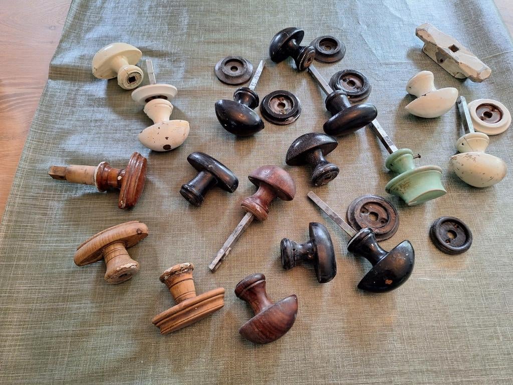 Houten deurkrukken, Doe-het-zelf en Verbouw, Hang- en Sluitwerk, Ophalen of Verzenden, Gebruikt, Overige materialen, Klink of Kruk