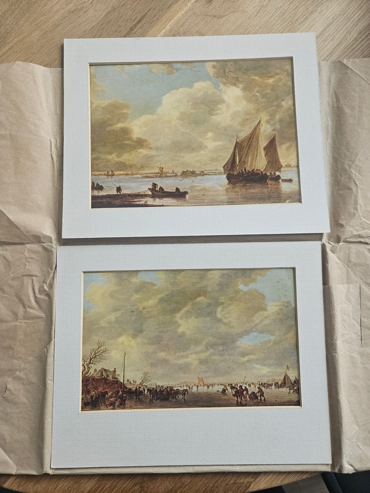 Twee Oudhollandse platen van Jan van Goyen, Ophalen, Oud hollands, Print, Papier