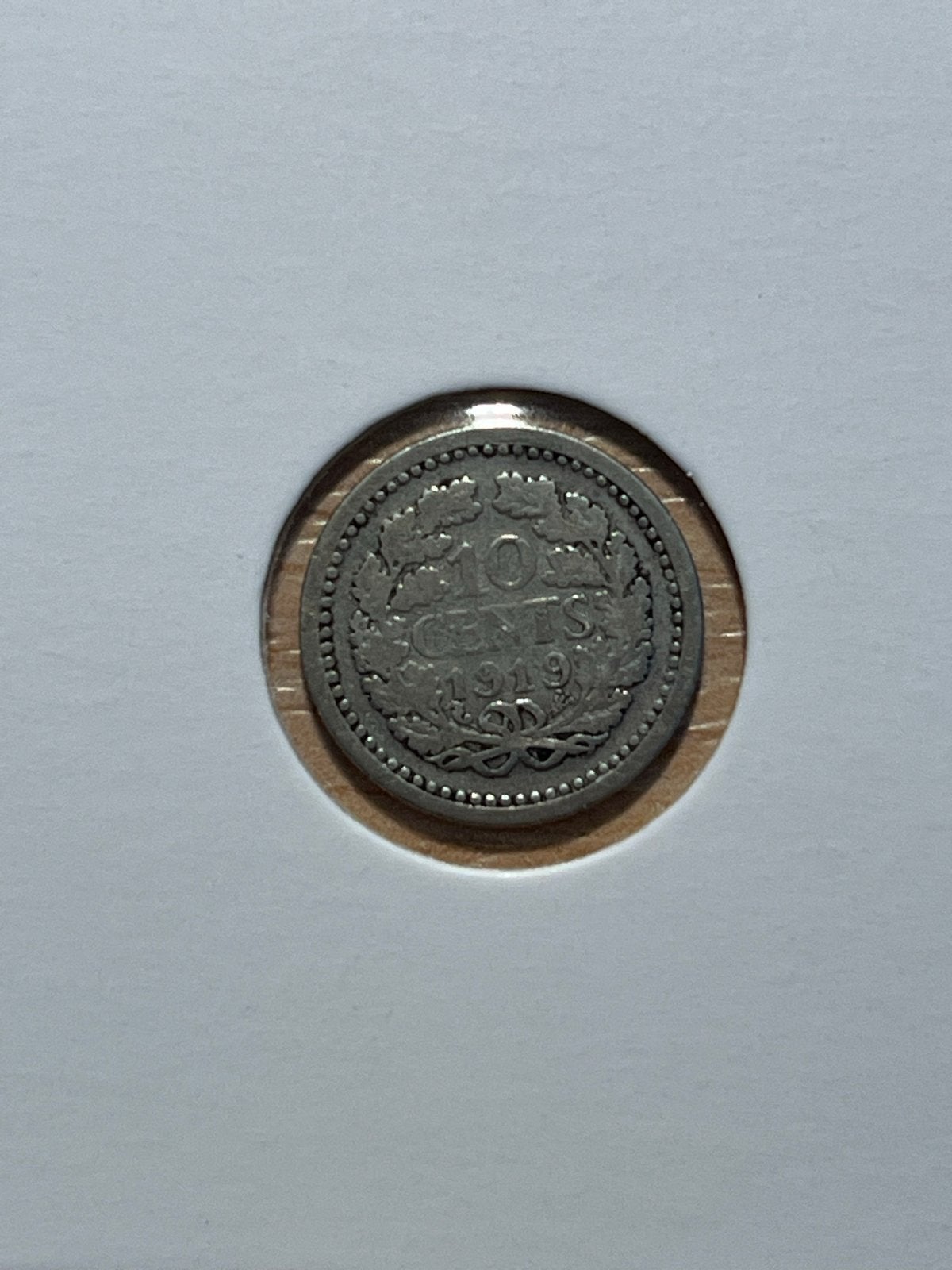 Zilveren 10 Cent Koningin Wilhelmina 1919, Zilver, Ophalen of Verzenden, 10 cent, Koningin Wilhelmina