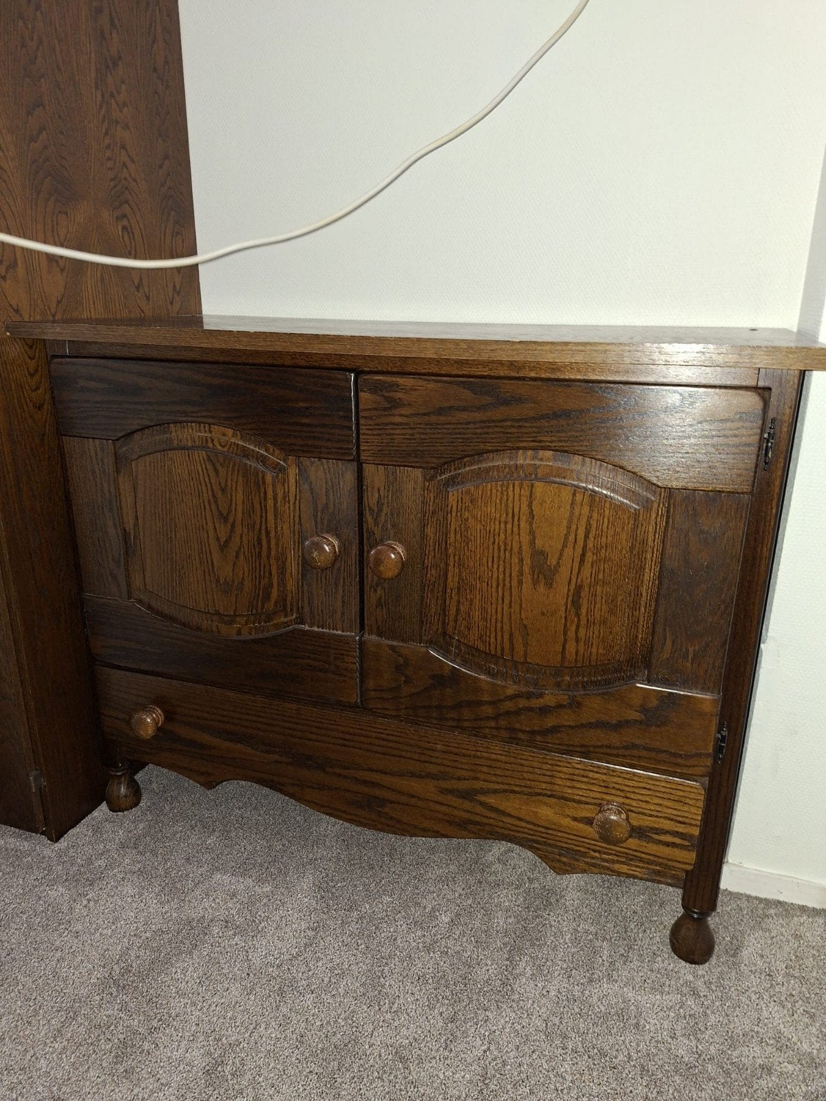 Massief eiken commode, Ophalen, Gebruikt, Minder dan 75 cm, 50 tot 70 cm