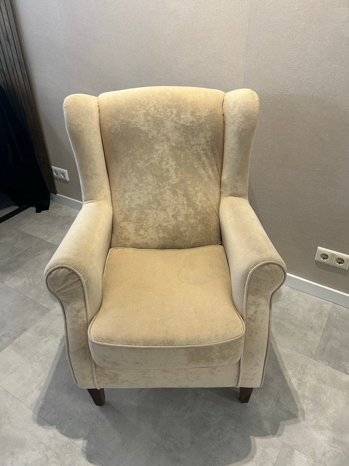 Gebruikte, Comfortabele beige fauteuil, Ophalen, Gebruikt, Stof, 75 tot 100 cm