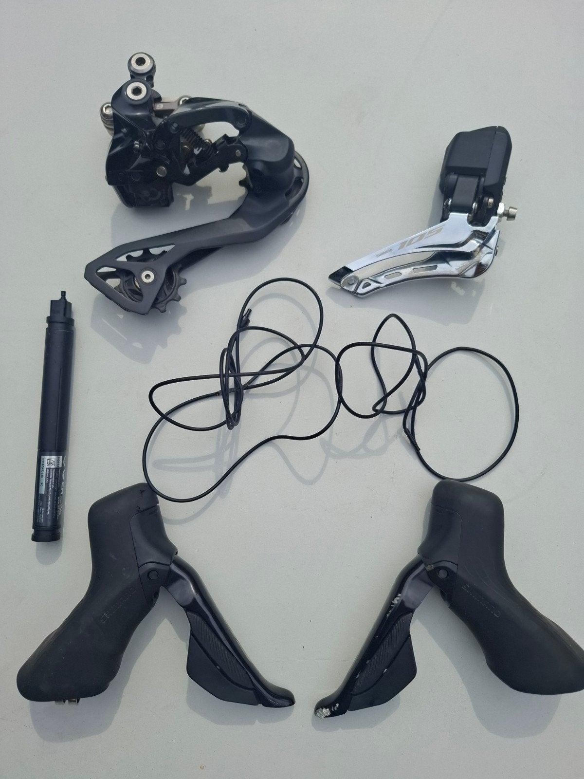 Shimano 105 Di2 Groepset (voor/achter derailleur, shifters), Gebruikt, Ophalen of Verzenden, Derailleur of Ketting, Shimano