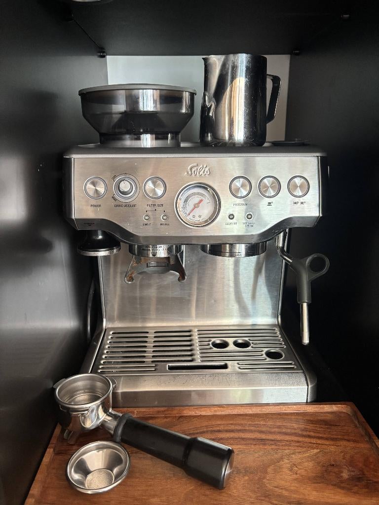Solis Grind & Infuse Pro piston-/espressomachine, Espresso apparaat, Zo goed als nieuw, Afneembaar waterreservoir, Koffiebonen