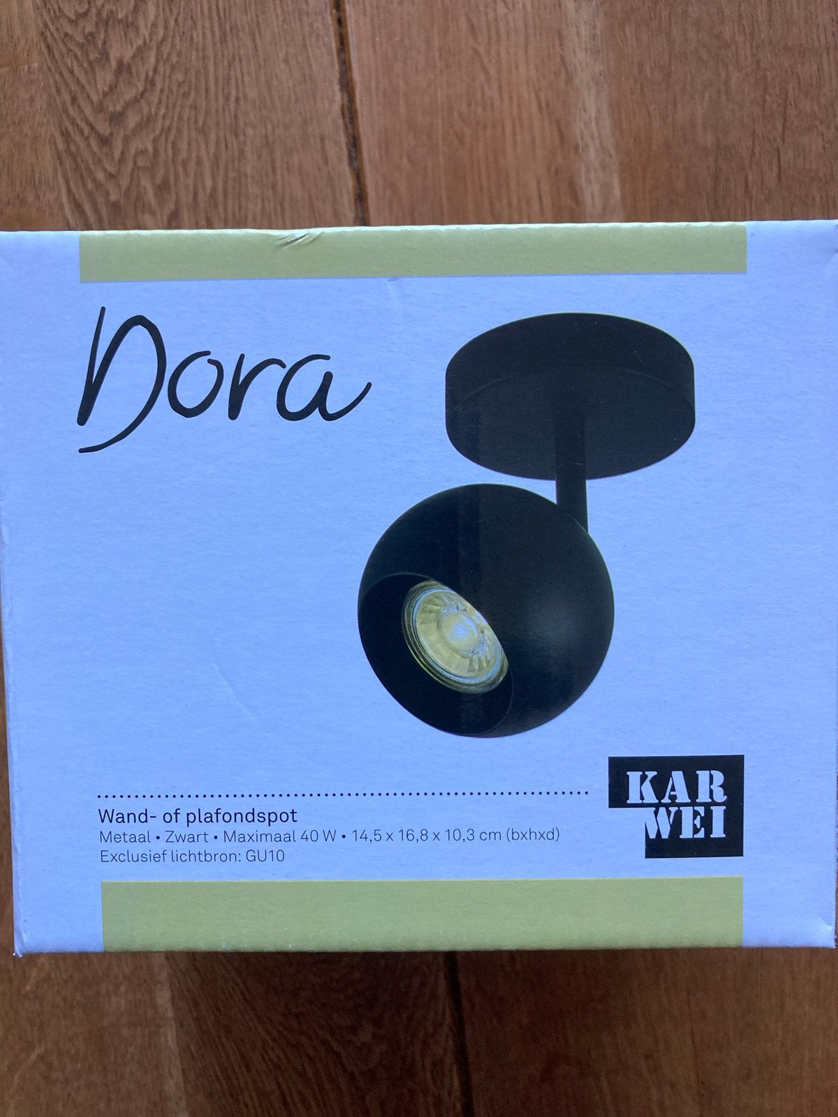 KARWEI Opbouwspot Dora GU10 Zwart - Nieuw in doos, Huis en Inrichting, Overige lichtbronnen, GU10, Opbouwspot, Overige merken