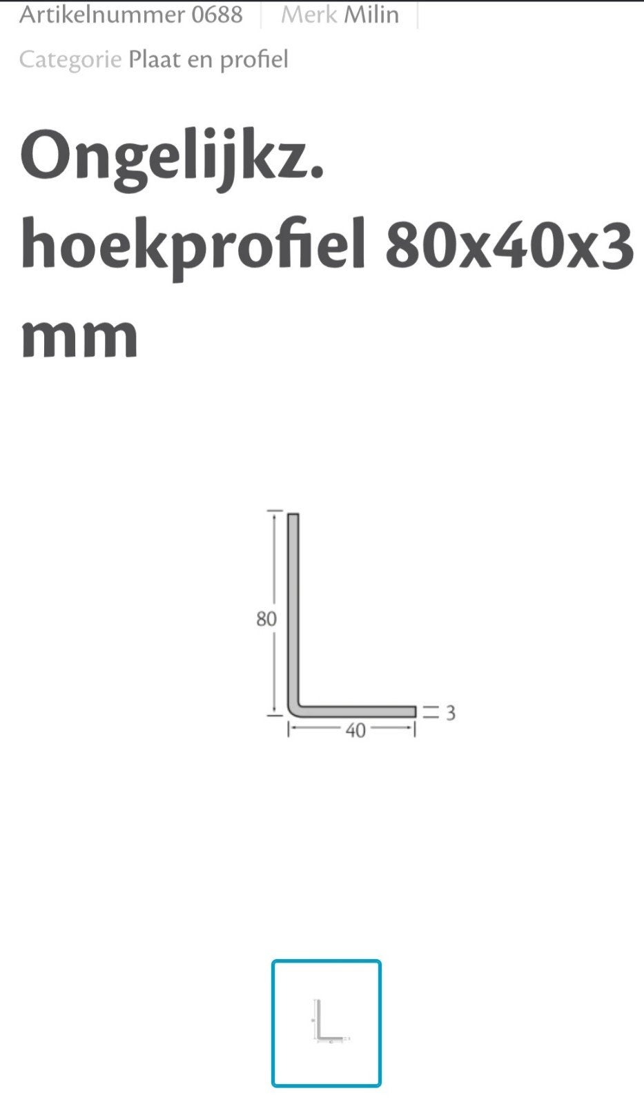 Hoekprofiel 80x40x3 mm afgerond - Creme en Wit kunststof, Ophalen of Verzenden