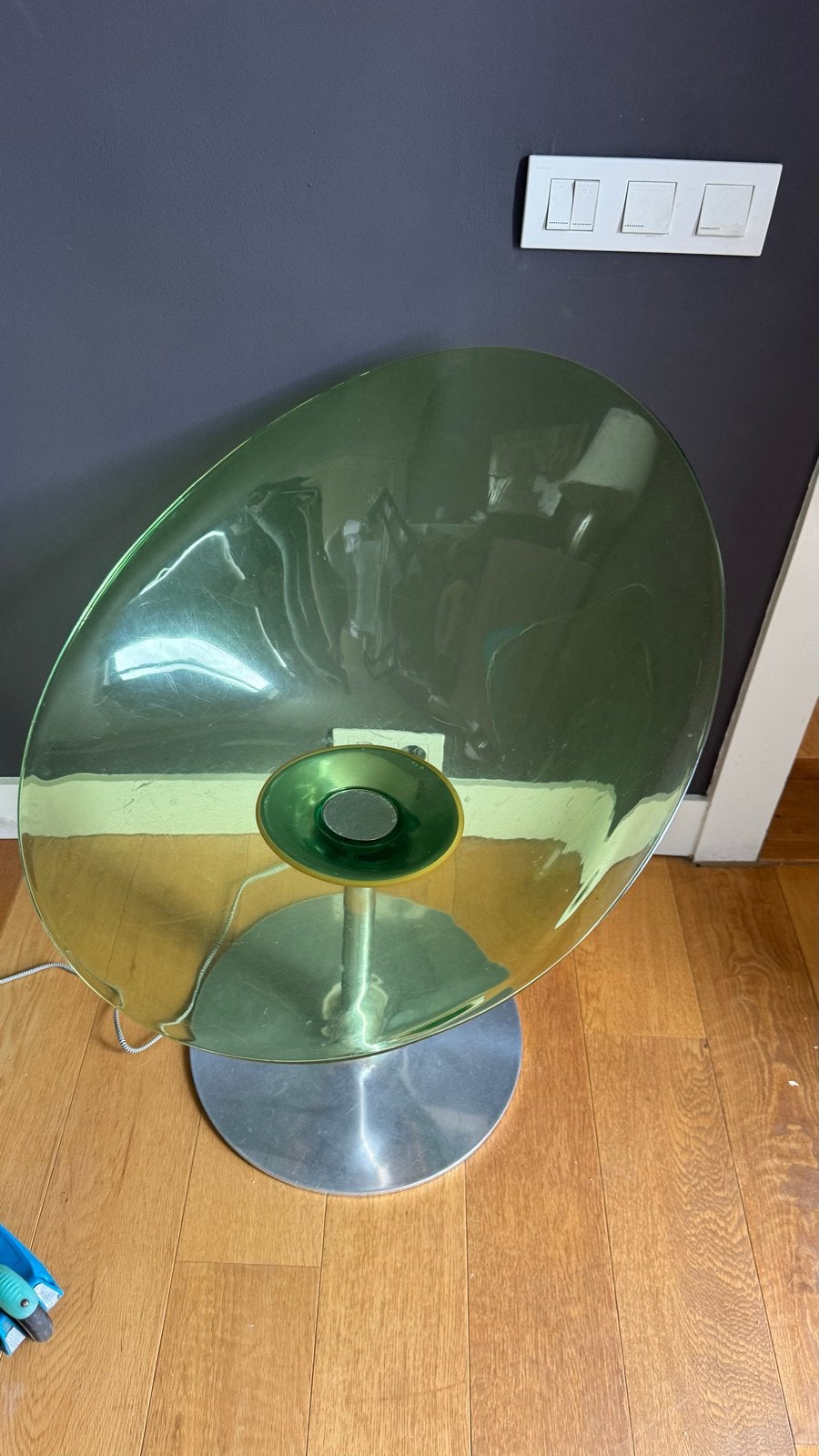 Vintage Groene eros draaibare stoel philippe starck, Ophalen, Overige merken, Gebruikt, Kunststof