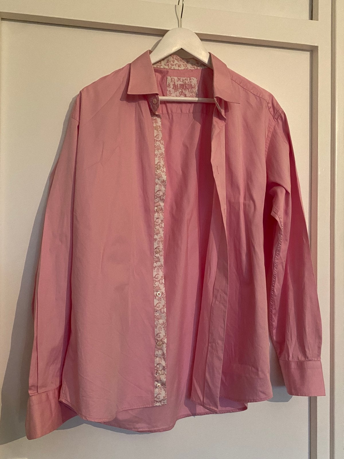 Heren overhemd XL Alfredo, Ophalen, Zo goed als nieuw, Roze, Halswijdte 43/44 (XL)