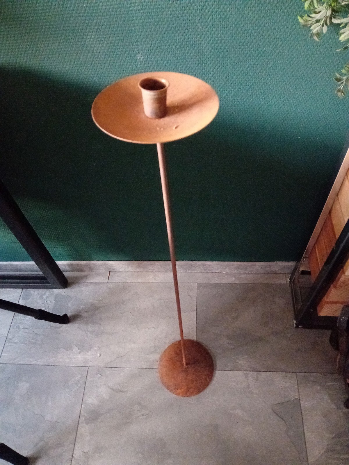 Stijlvolle kaarsenstandaard - Metaal, Gebruikt, Bruin, Ophalen of Verzenden, Metaal