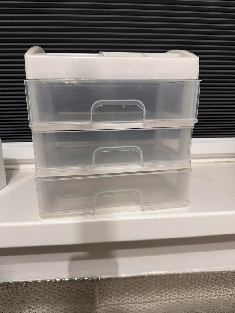 Transparante lade-organizer met 3 laden en topvak, Ophalen, Zo goed als nieuw, 3 of 4 laden, Minder dan 25 cm