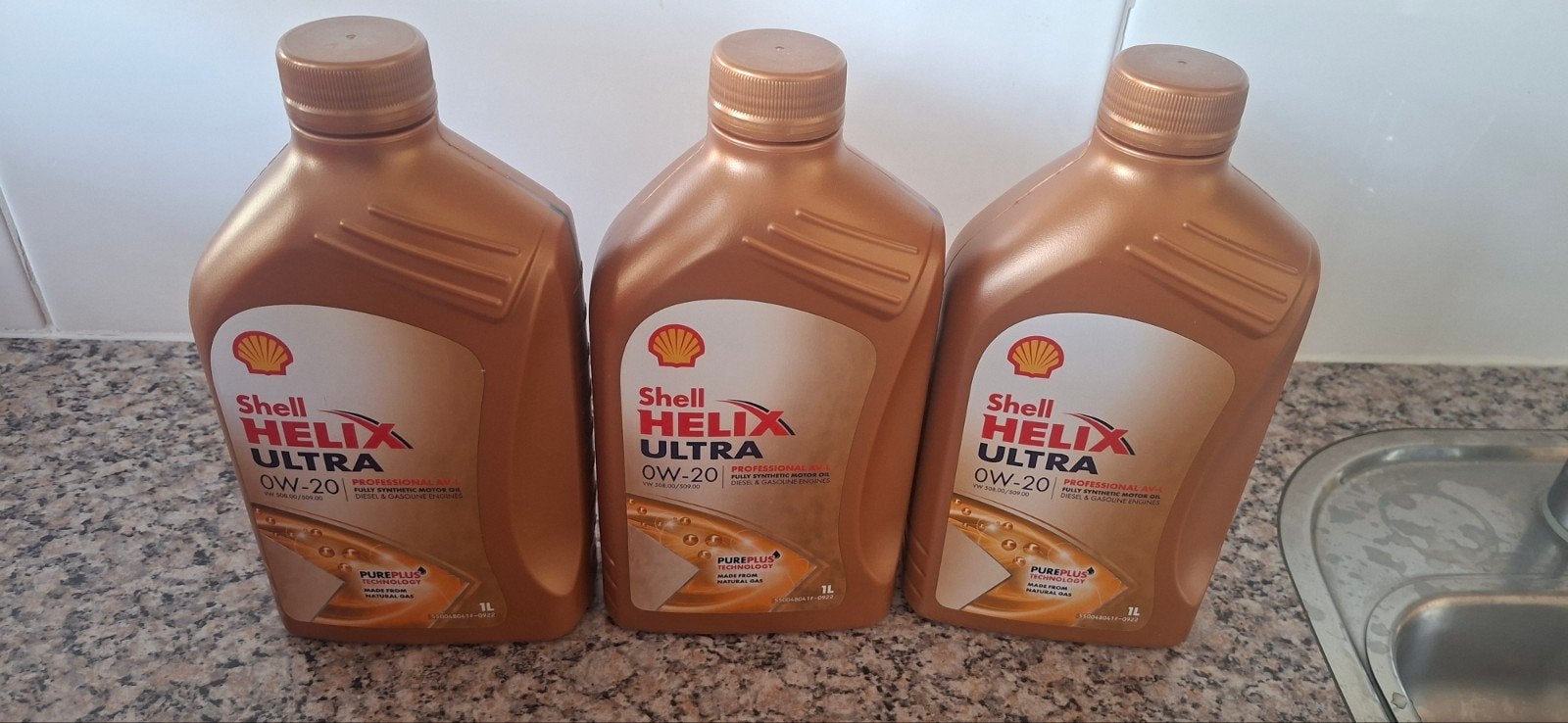 3x 1 liter shell helix ultra 0W-20 AV-L NIEUW, Ophalen of Verzenden