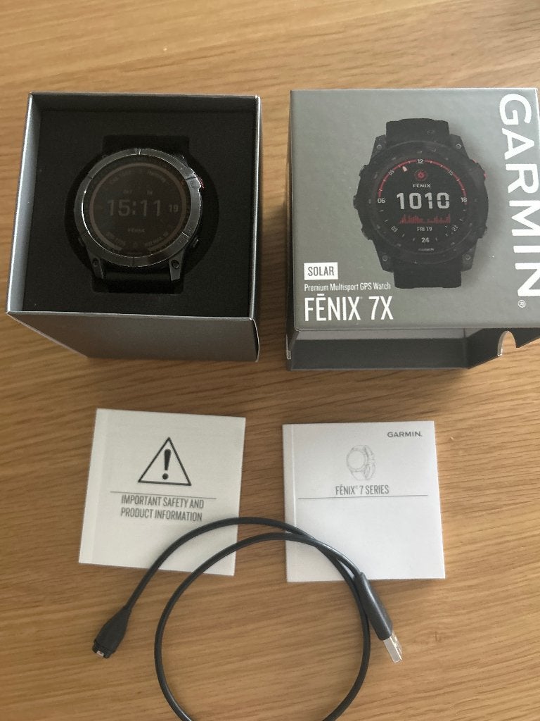 Garmin Fenix 7x solar, Gebruikt, Stappen, Zwart, Garmin