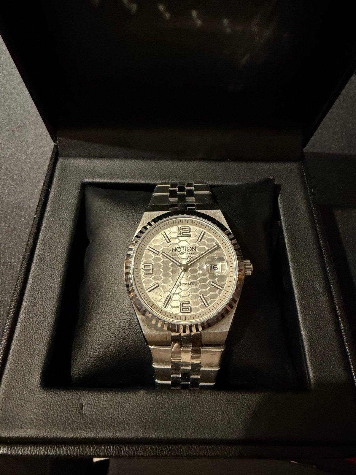 Norton Marco Polo mechanisch horloge 40 mm, Staal, Staal, Polshorloge, Nieuw