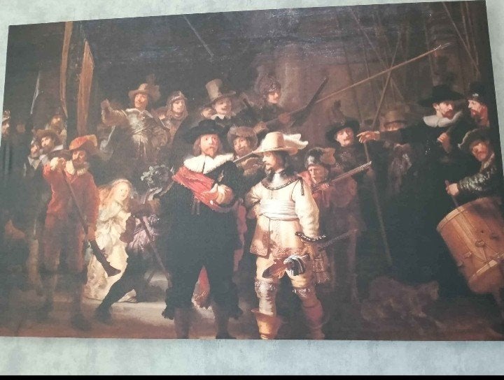 De Nachtwacht op canvas, Ophalen