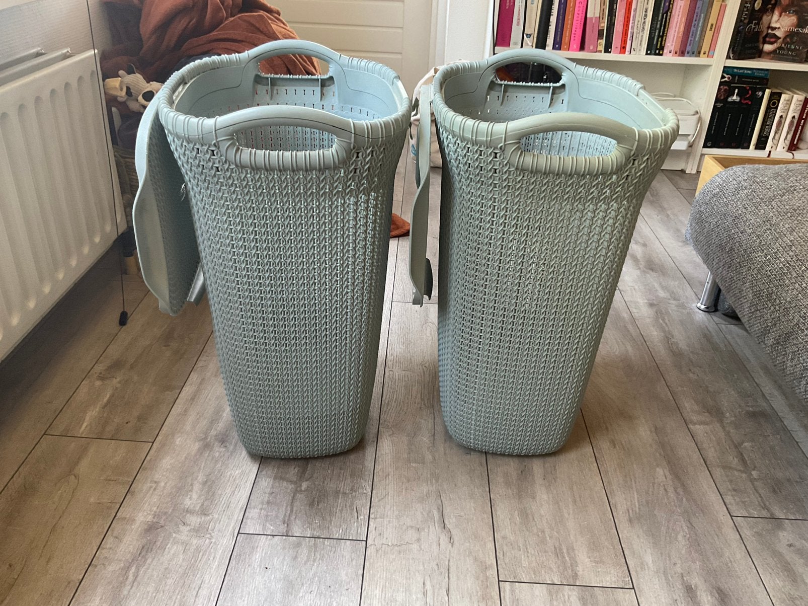 2x curver knit wasmand, Ophalen, Gebruikt, Blauw