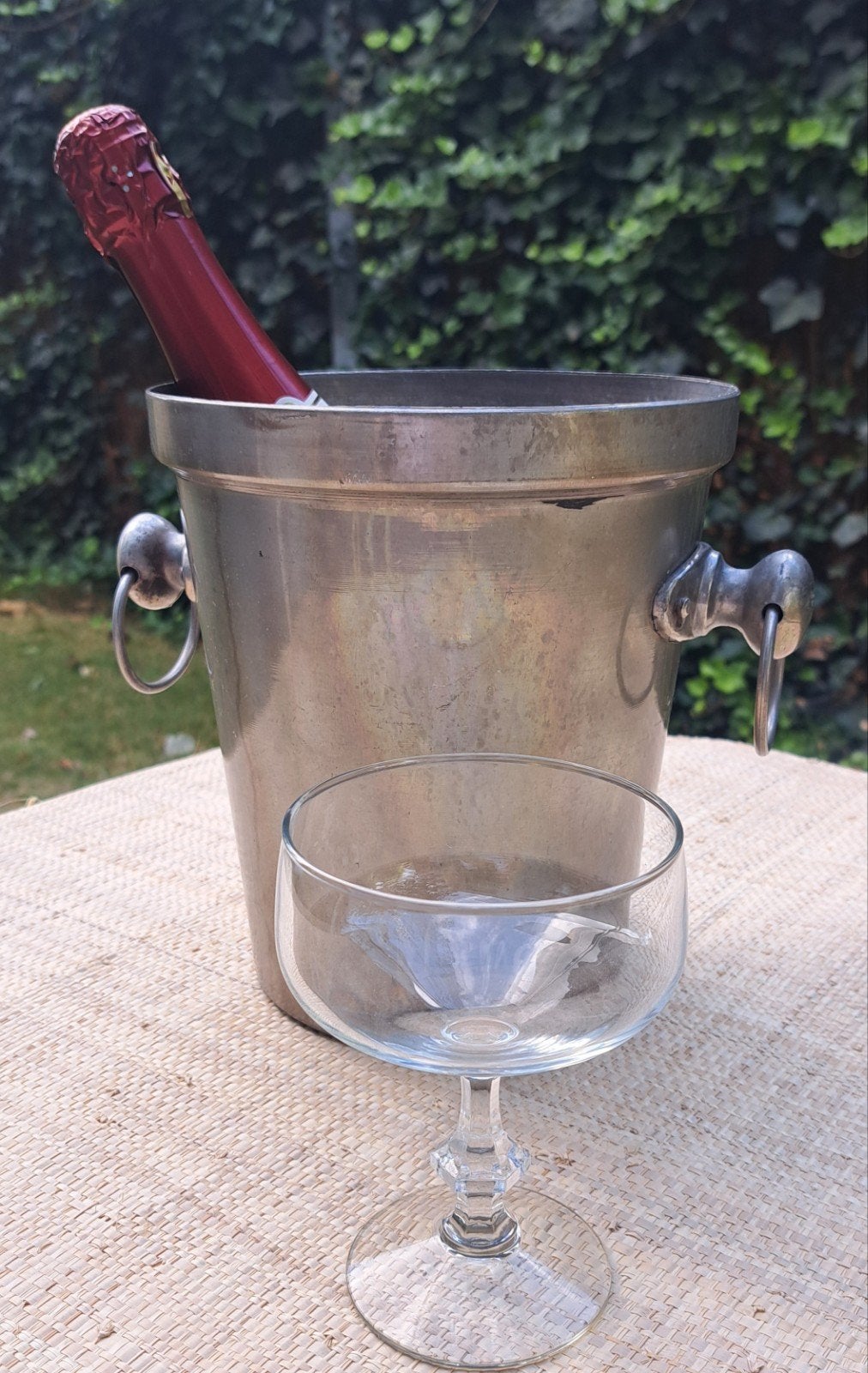 Vintage aluminium wijnkoeler champagne borrelen, Ophalen of Verzenden
