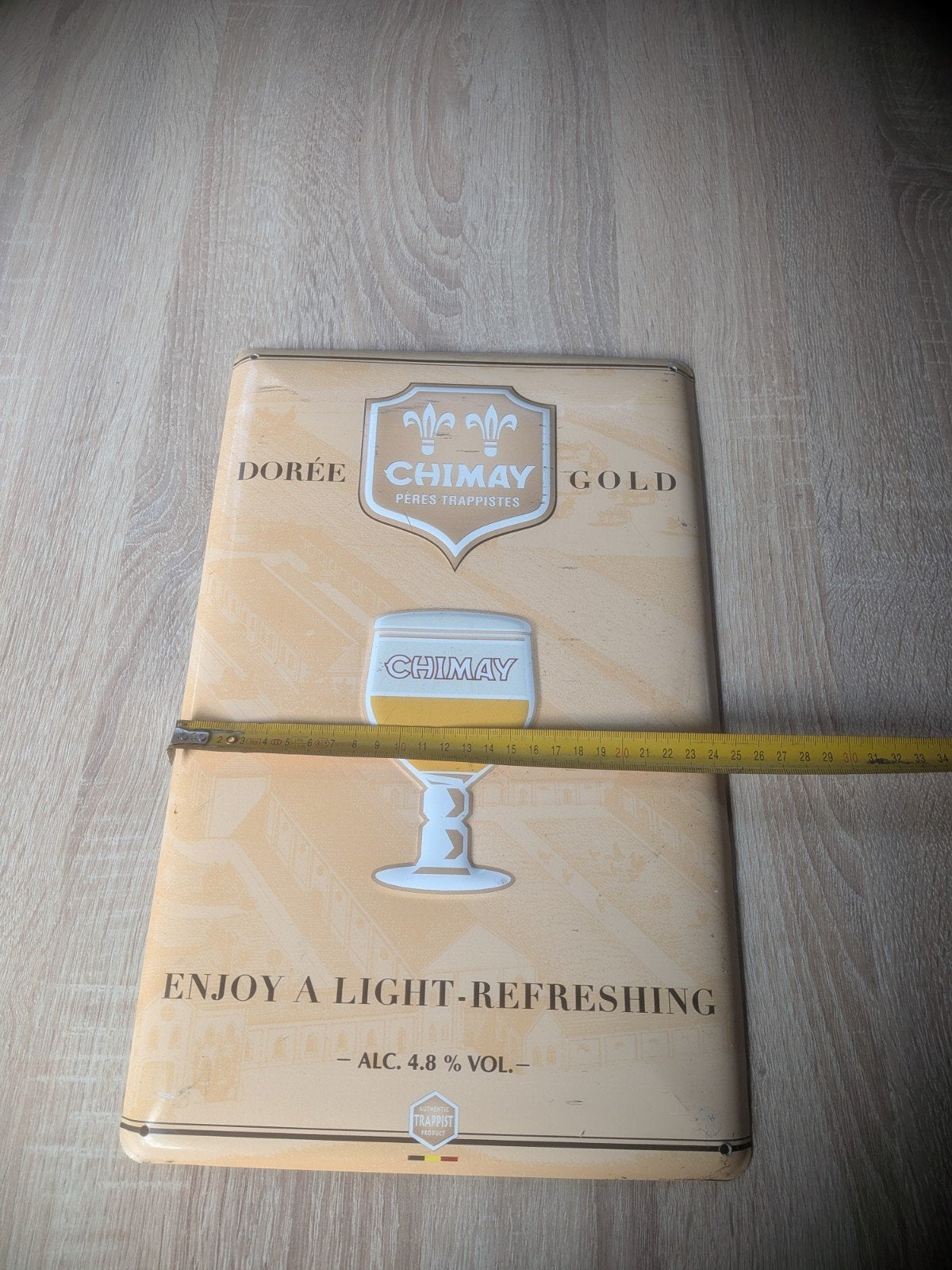 Chimay Dorée Gold metalen reclamebord, Ophalen of Verzenden, Zo goed als nieuw