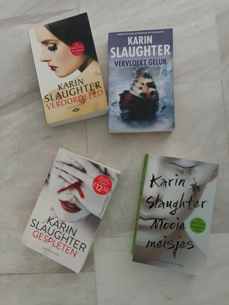 Thriller boekenpakket: Karin Slaughter, Suzanne Vermeer, Pat, Ophalen, Gelezen, Karin Slaughter, Suzanne Vermeer, Patricia Cornwell